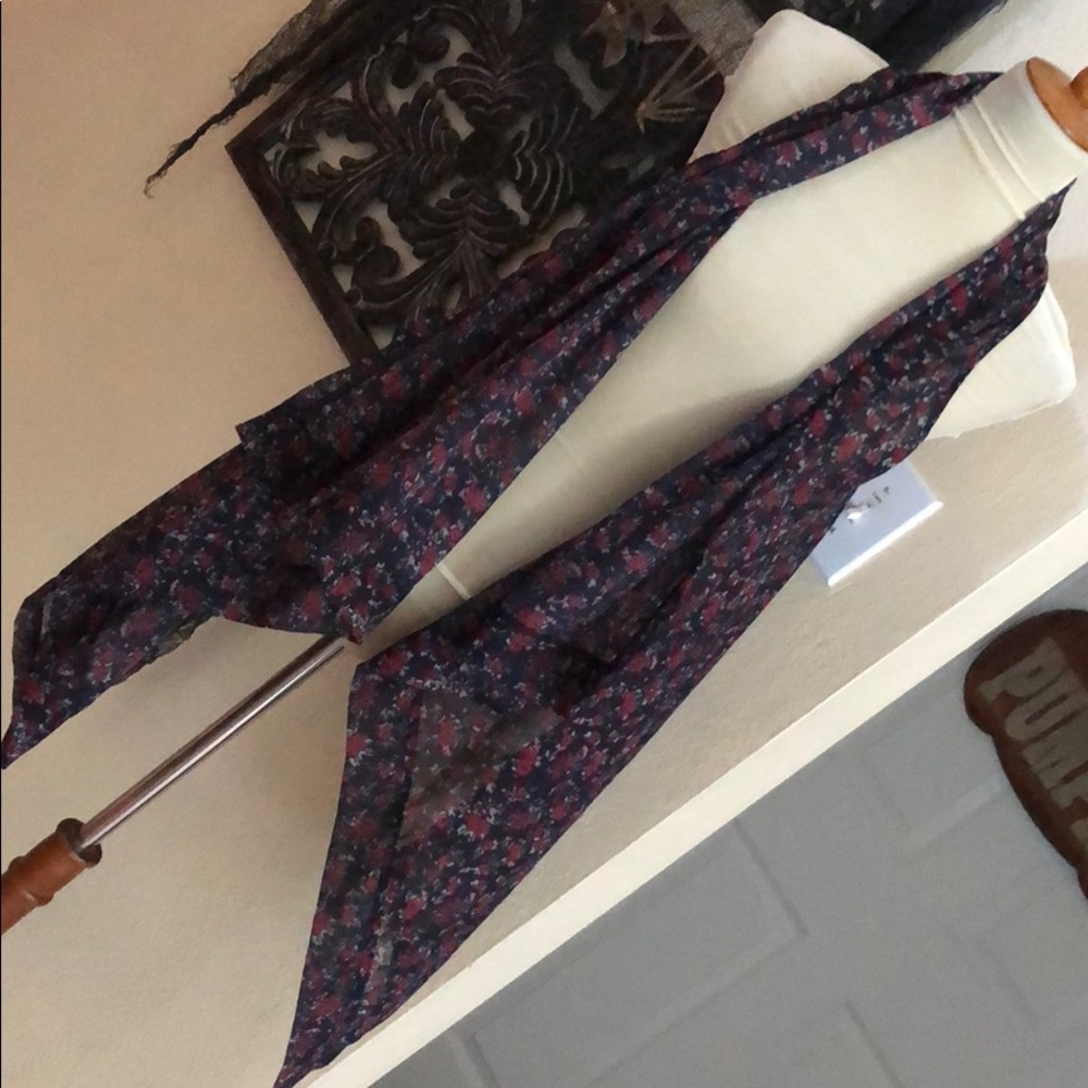 Navy floral flutter vest